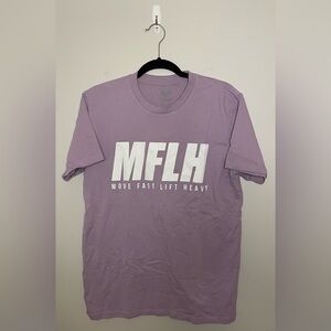 Move Fast Lift Heavy Smiley Face T-Shirt, Purple/White, Size M, NWOT